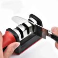 Manual Knife Sharpener with 3 Stage Knife Sharpening Sections. 