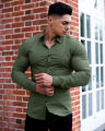 Autumn Fashion Long Sleeve Shirt Men Super Slim Fit Male Casual Social Business Dress Shirt Brand Men Fitness Sports Clothing. 