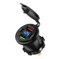 Car Charger Socket Digital Display Voltmeter USB Charger Socket with ON-OFF Switch for Car Motorcycle ATV Quick Charge 3.0 USB.