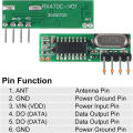 433mhz Wireless RF Transmitter and Receiver with Antenna Ask Remote Control Module DIY Kit for Arduino. 