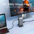 USB C 3.0 HUB Type C to Multi 4K HDMI Monitor Video Converter RJ45 Ethernet VGA PD Power Adapter Docking Station Laptop Splitter.
