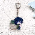 1/6PCS Anime Characters Demon Slayer Acrylic Car Keychain Accessories Keyrings Friends Funny Bag Charms Backpack Pendant.