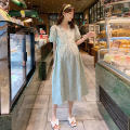 Korean-style pregnant women dress loose design maternity dress green mint beautiful and comfortable to wear. 