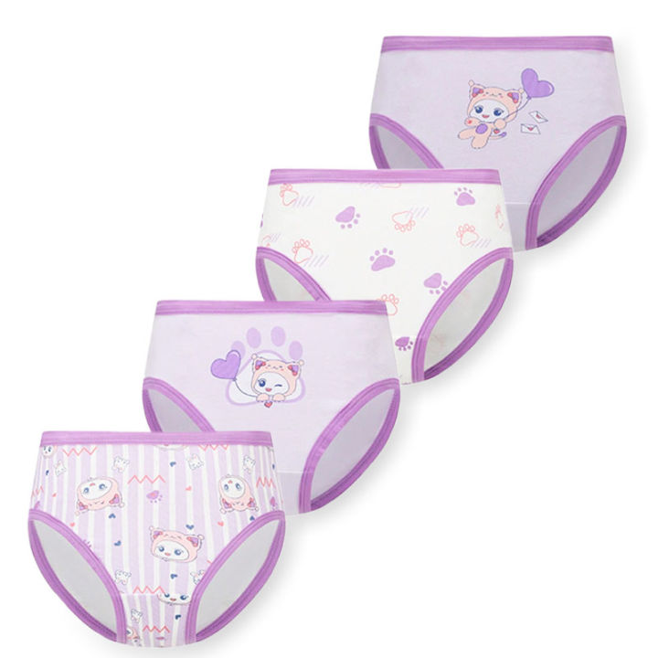 4-Piece%20Cute%20Girls%20Panties%20Premium%20Comfortable%20Cotton%20Baby%20Girls%20Briefs%20Aged%202-9%20Pretty%20Kitty%20Pattern%20Children%20Underwear%20Bottoms%20-%20Image%208