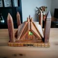 Wooden Handicrafts Faisal Mosque - Pure Wood Faisal Masjid Model - Wooden Handmade Faisal Mosque Model. 