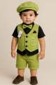 Classic 5-Piece Baby Boys Formal Party Suit Set – Lime Green with Cap | Ages 6 Months to 7 Years. 