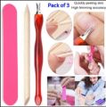 Nail Cuticle Remover Tool kit Nail Cuticle Fork Nail Filer Cuticle Stick for Nails Cleaning Tools Nail Art Pack of 3. 