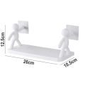 Multipurpose Plastic Bathroom Rack Human Doll Shape Kitchen Bathroom Shelf Wall Holder Storage Box Strong Adhesive Sticker Shower Rack Shelf(Pack of 1, 10X5X4 cm, White). 
