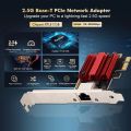 2.5G PIC-E To RJ45 Network Adapter RTL8125B 100/1000/2500Mbps Gigabit Ethernet Lan Controller Adapter For PC Win10/11. 