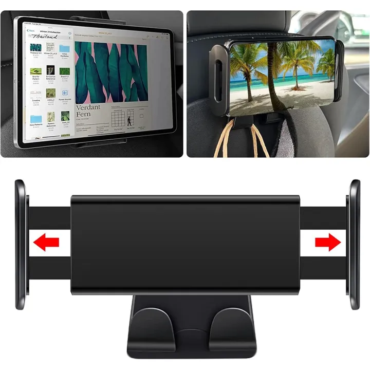 For%20Tesla%20Model%203/Y%20Back%20Seat%20Phone%20Holder%20with%202%20Hooks%20360%C2%B0%20Rotate%20Stand%20Auto%20Headrest%20Bracket%20Support%20For%20Tablet%20PC%20iPad%20Mini%20-%20Image%207