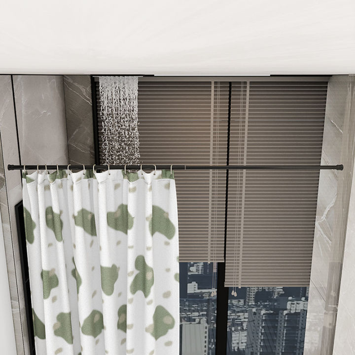 40-70cm%20Black%20Telescopic%20Curtain%20Pole%20Multi%20Purpose%20No-Drill%20for%20Balcony%20Bathroom%20-%20Image%202