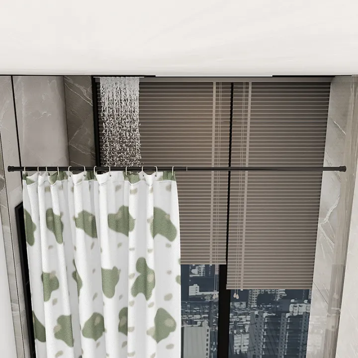 40-70cm%20Black%20Telescopic%20Curtain%20Pole%20Multi%20Purpose%20No-Drill%20for%20Balcony%20Bathroom%20-%20Image%202
