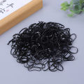 450pcs Black Small Disposable Hair Bands Girls Elastic Rubber Band Ponytail Holder Hair Accessories. 