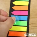 STONEGO 200 Sheets Fluorescence Self Adhesive Memo Pad Sticky Notes Bookmark Marker Memo Sticker Paper Student office Supplies. 