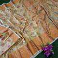 Trendy and Fashionable Tangail Tat Full Body Thread Work Exclusive Pure Katan Saree For Women. 