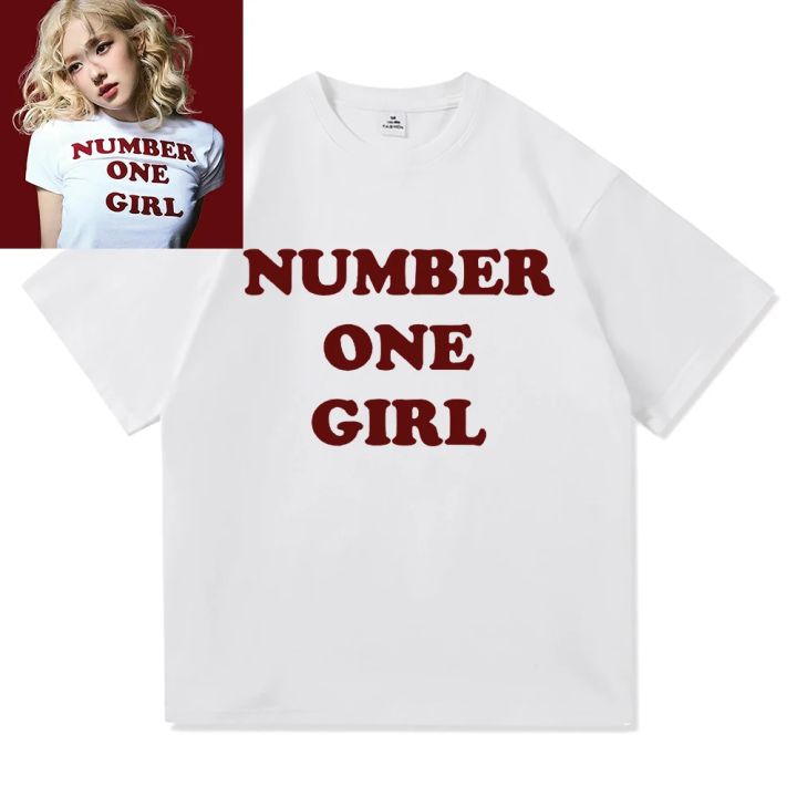 Ros New Album Number One Girl Same T Shirt Men/women Clothing Harajuku Tops Y2k Unisex High Quality Tees Graphic Clothes