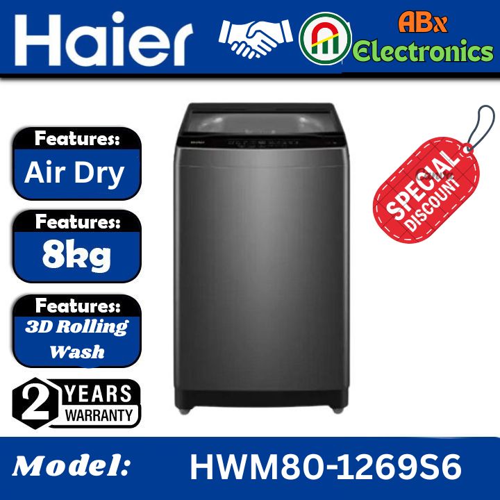 Haier 8kg Fully Automatic Top Load Washing Machine – HWM80-1269S6