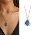 Cheap Fancy Newest blue Crystal Water Drop Necklace Pendant.