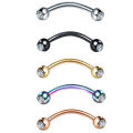 5 Pcs Stainless Steel Crystal Eyebrow Piercing Lot Tongue Piercing Snake Eyes Eyebrow Ring Mixed Snake Bite Piercing Lot 6/8mm. 