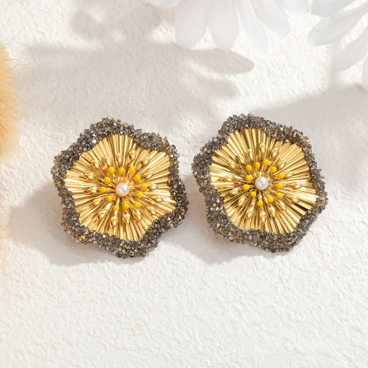 Kissmoon%20Fashion%20Exaggerated%20Flower%20Earrings%20for%20Women%20Girl%20Stainless%20Steel%20Shiny%20Stone-Edged%20Flower%20Earring%20Trendy%20Jewelry%20-%20Image%202