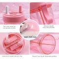 420/600ml Double Drinking Bottle Cute Girl Student Outdoor Double Straw Cup with Handle Portable Plastic Water Bottle. 