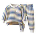 Baby Warm Clothing Set Fleece Lined Children Boys Girls Striped Underwear Sleepwear Set Ideal for Home Pajamas Autumn Winter. 