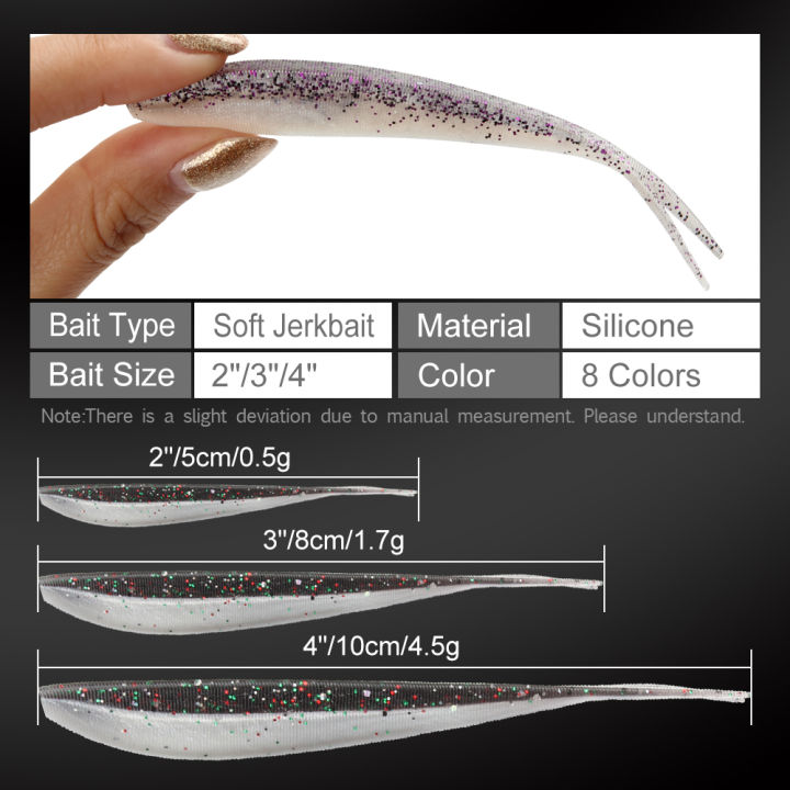 Spinpoler%202"%203"%204"%20Soft%20Fishing%20Lures%20Jerk%20Minnow%20Shad%20Drop%20Shot%20Soft%20Bait%20Swimbait%20Split%20Tail%20for%20Bass%20Trout%20Pike%20Walleye%20Pesca%20-%20Image%203