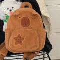 Kawaii Capybara Plush Backpack for Women Versatile Cartoon Funny Capibala Crossbody Bag aLrge Capacity Tote Bag. 