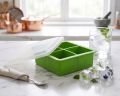 Ice Cube Trays for Freezer 4-compartment container with lid - Mini Ice Cube Trays with Lid & Easy-Release Silicone Bottom, Stackable Small Ice Cube Molds for Mini Fridge/Travel/Dorm Freezer.