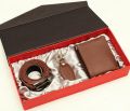 GIFT SET 3 Pieces Full Size Wallet, Keychain & Belt Cow leather. 