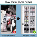12 Pockets Over the Door Shoe Organizer Large Mesh Pockets With 2 Hooks Transparent Fabric Shoe Rack Storage Bag For Bedroom. 