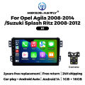 Android 14 Car Radio For OPEL Agila SUZUKI Splash Ritz 2008-2014 Multimedia Video Player Autoradio Wireless Carplay Android Auto. 