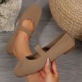 Women Casual Knitted Ballet Flats Shoes 2025 Comfortable Anti-slip Strap Loafers Mary Jane Lightweight Daily Walking Sneakers. 