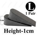 Hard PU Leather Height Increase Insole Sneakers Heel Insert Heighten Half Insoles 1-3cm Shoe Pads Insoles for Unisex. 