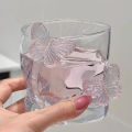 Butterfly Transparent Whiskey Twisted Glass Cup,High Beauty Water Cup Beer Glass Household Juice Glasses Cold Drink Glassware. 