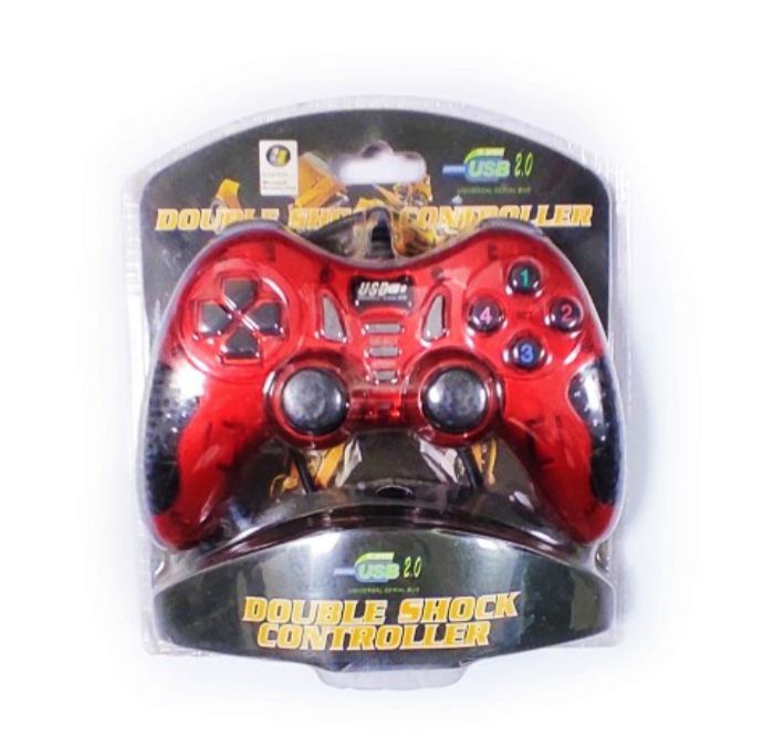 Double Shock USB Wired Game Controller Joystick for PCs Windows Laptops