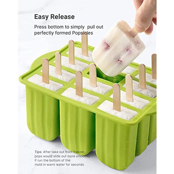 12%20Pieces%20Silicone%20Popsicle%20Maker%20Molds%20Food%20Grade%20Ice%20Molds%20With%20Ice%20Cream%20With%2050%20Popsicle%20Sticks%20Popsicles%20Molds%20Household%20-%20Image%202