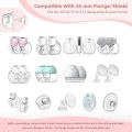 Flange Sizing Kit with 10PCS Flange Inserts 13/15/17/19/21mm, Nipple Measurement Tool, Silicone Breast Pump Flange Insert Kit.