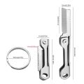 1Pc Outdoor Camping Supplies Stainless Steel Folding Mini Square Head Multi-function Pocket Keychain Pendant.