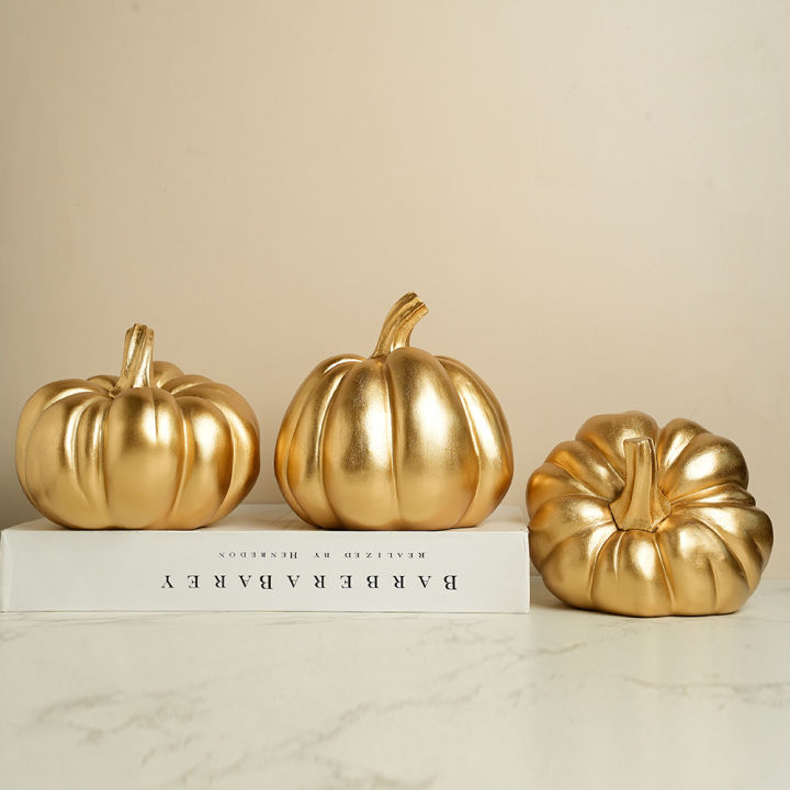 1 Piece of Creative Artificial Large Pumpkin Resin Crafts Ornaments Autum Thanksgiving Autum Decorations Landscaping Ornaments Statue Ornaments
