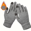 Men's and Women's Winter New Minimalist Knitted Gloves with Mobile Touch Screen Operation Thick and Warm Outdoor Gloves. 