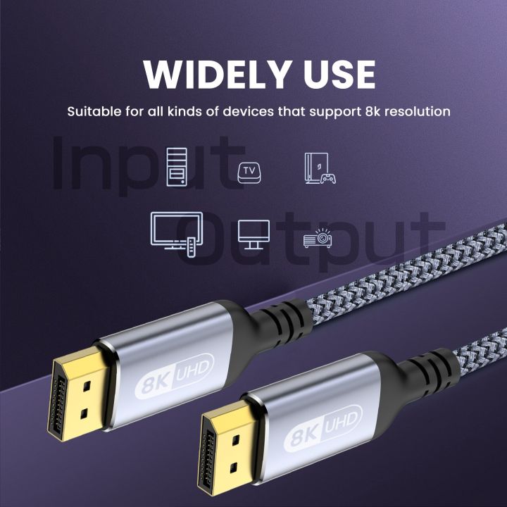 NIERBO%20DisplayPort%20Cable%208K%20DP%201.4Cable%208K@60Hz%204K@144Hz%20Braided%20High%20Speed%20Display%20Port%20Cable%20Compatible%20with%20TV%20Monitor%20Laptop%20-%20Image%202