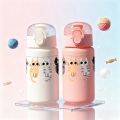 3D Printed 550ML Cute Cat Sippy Cup – Lightweight Plastic Kids’ Water Bottle for School & Travel Leakproof Portable Sports Drink. 