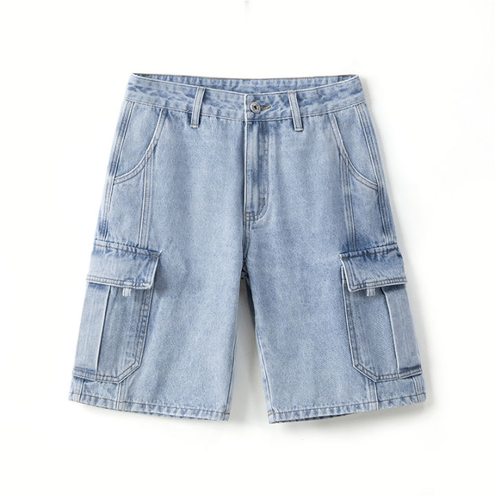 Men's%20Summer%20Loose%20Straight%20Fit%20Five%20Pocket%20Denim%20Shorts%20in%20American%20Retro%20Workwear%20Style%20-%20Image%205