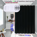 Simple Style Black Shower Curtain Pure Black Design Bathroom Decorative Curtain Partition Curtain PEVA Waterproof Material. 
