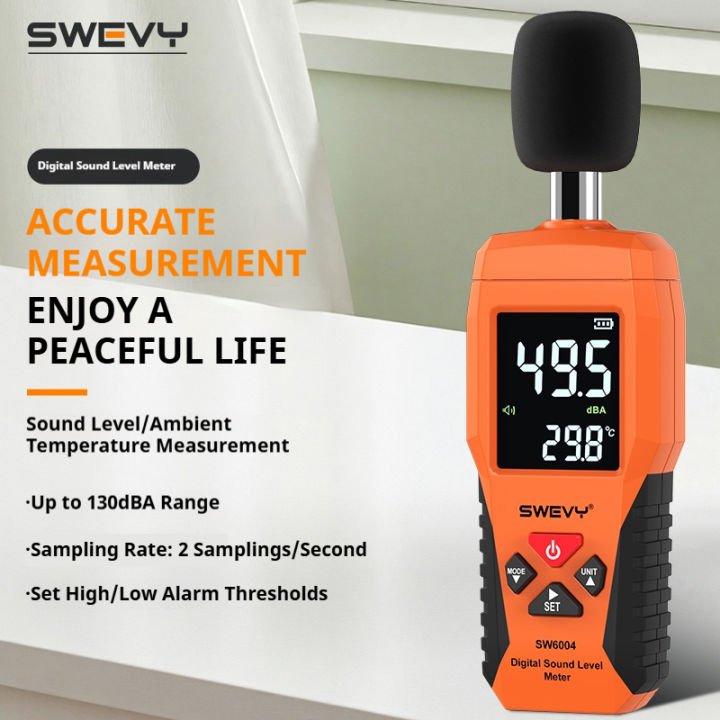 SWEVY Color Screen Digital Sound Level Meter 30-130db Home Portable ...