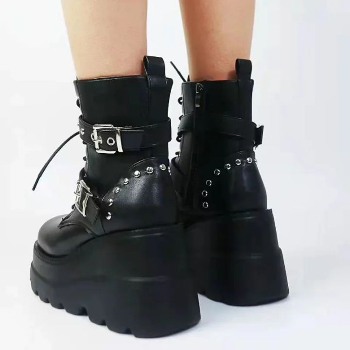 New%20Women's%20Pu%20Leather%20Ankle%20Boots%20Women%20Autumn%20Winter%20Round%20Toe%20Lace%20Up%20Shoes%20Woman%20Motorcycle%20Platform%20Botas%20Gothic%20Shoes%20-%20Image%204