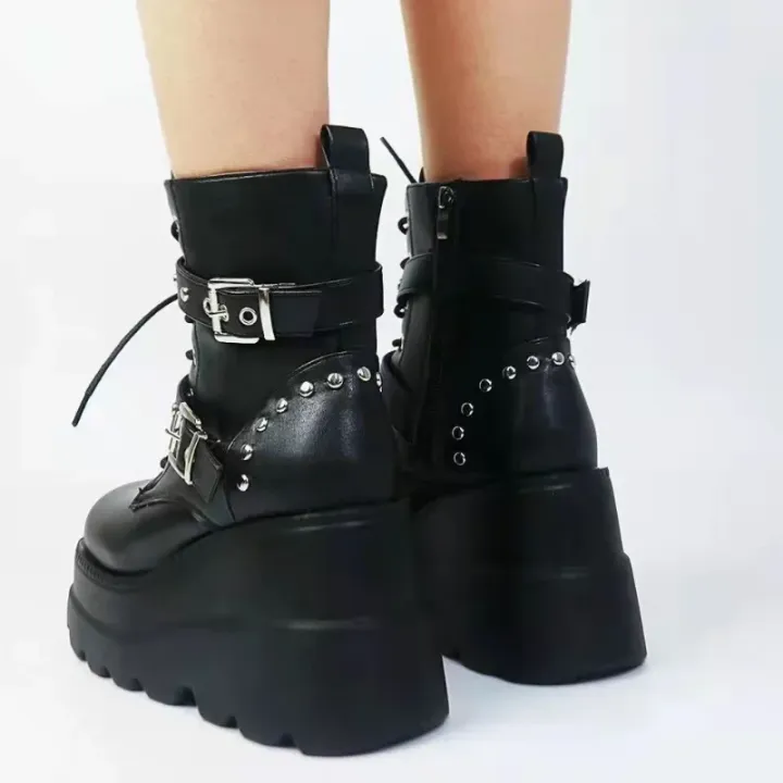 New%20Women's%20Pu%20Leather%20Ankle%20Boots%20Women%20Autumn%20Winter%20Round%20Toe%20Lace%20Up%20Shoes%20Woman%20Motorcycle%20Platform%20Botas%20Gothic%20Shoes%20-%20Image%204