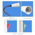 EU US Plug to E27 Lamp Holder Light Bulb Socket With Switch Flexible Lamp Base Conversion Table Lamp Converter 20cm 30cm 50cm. 