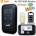 4G LTE WiFi Router 150Mbps WiFi Repeater Signal Amplifier Portable Mobile Hotspot Pocket 2100mAh MiFi Modem with Sim Card Slot. 